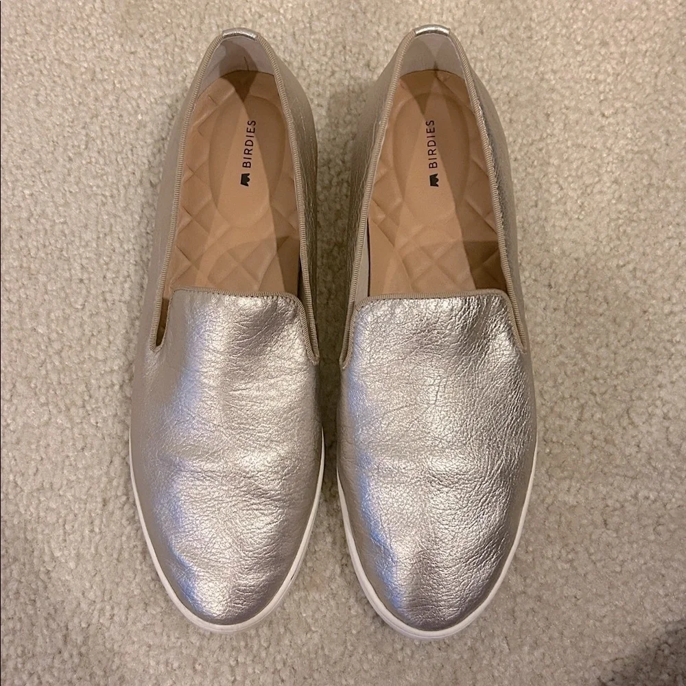 Birdies The Swift Gold Slip On Leather Sneakers Women’s Shoes 11